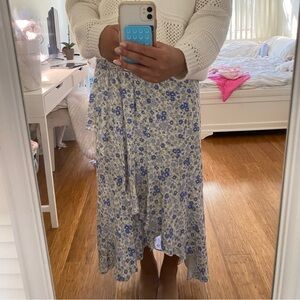 Blue Flower print skirt